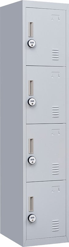 4-Digit Combination Lock 4 Door Locker for Office Gym Grey