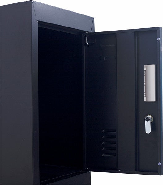 Standard Lock 4-Door Vertical Locker for Office Gym Shed School Home Storage Black