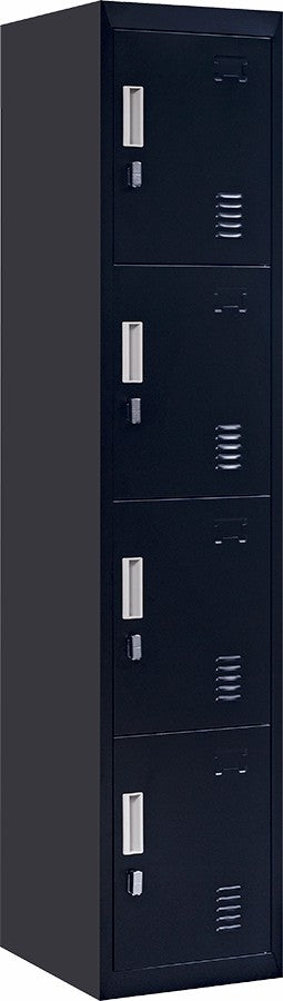 Padlock-operated lock 4 Door Locker for Office Gym Black