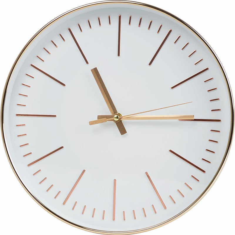 Modern Wall Clock Silent Non-Ticking Quartz Battery Operated Round Gold