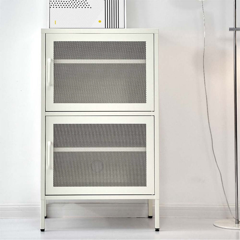 ArtissIn Double Mesh Door Storage Cabinet Organizer Bedroom White