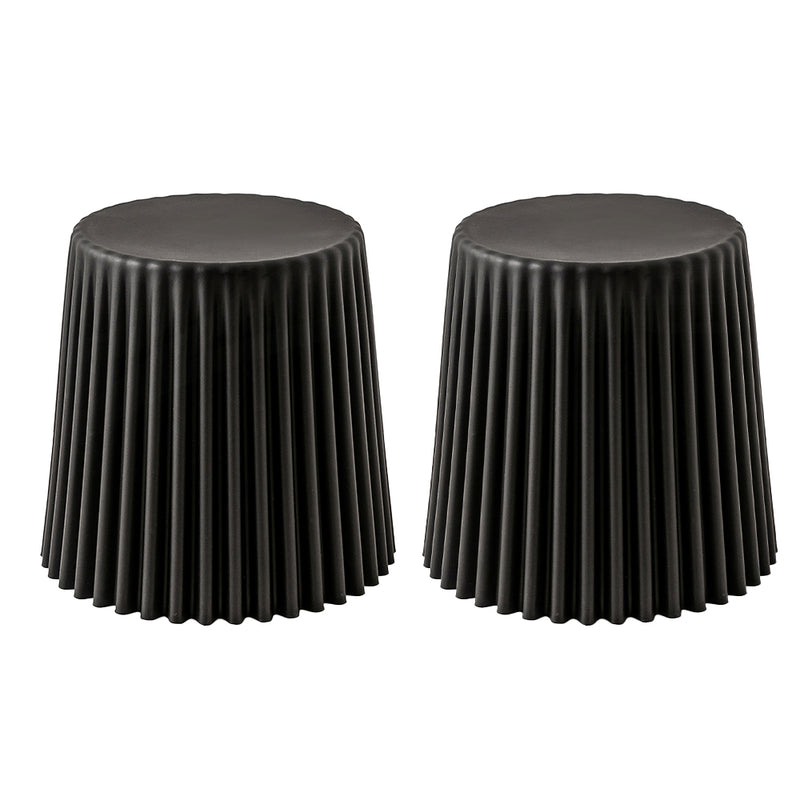 ArtissIn Set of 2 Cupcake Stool Plastic Stacking Stools Chair Outdoor Indoor Black