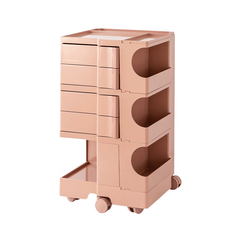 ArtissIn Bedside Table Side Tables Nightstand Organizer Replica Boby Trolley 5Tier Pink