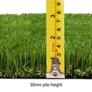 Primeturf Synthetic 30mm  0.95mx20m  19sqm Artificial Grass Fake Lawn Turf Plastic Plant White Bottom