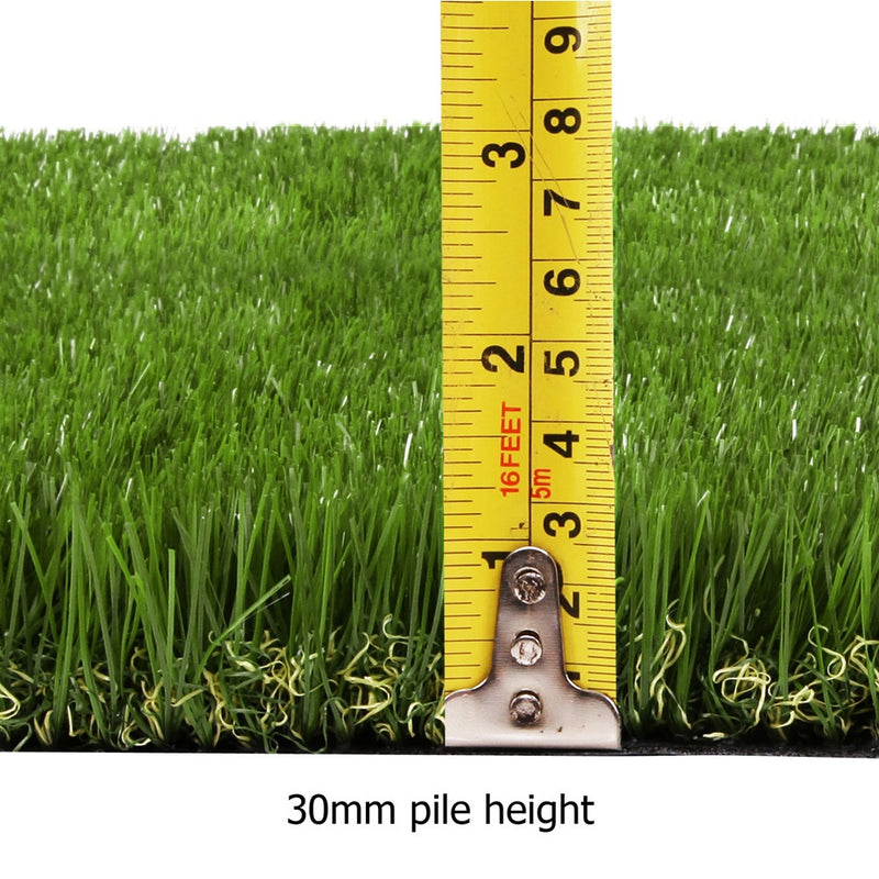 Primeturf Synthetic 30mm  0.95mx20m  19sqm Artificial Grass Fake Lawn Turf Plastic Plant White Bottom