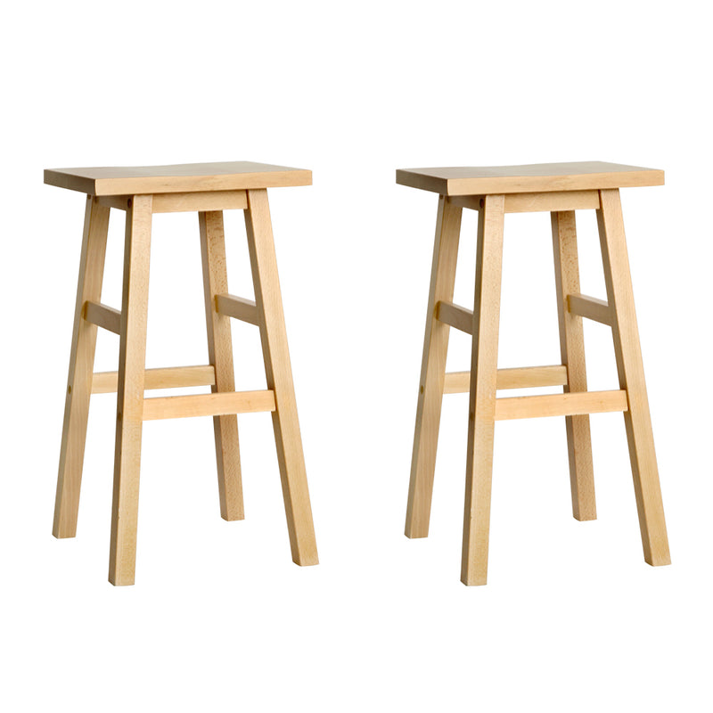 Artiss Set of 2 Beech Wood Bar Stools - Natural