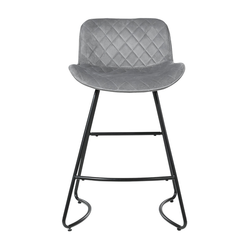 Artiss Bar Stools Kitchen Stool Chairs Chair Velvet Barstool Barstools Grey