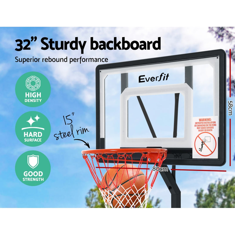 Everfit Adjustable Portable Basketball Stand Hoop System Rim