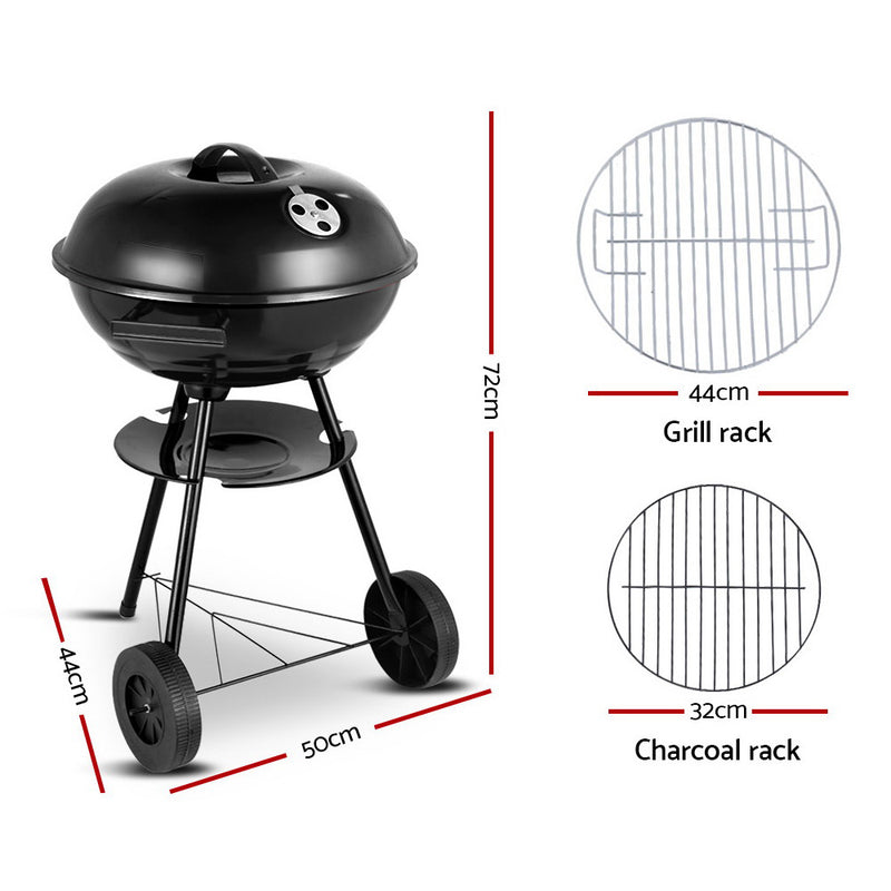 Grillz Charcoal BBQ Smoker Grill Outdoor Camping Patio Barbeque Steel Oven