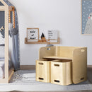 Keezi 3 PC Nordic Kids Table Chair Set Beige Desk Activity Compact Children