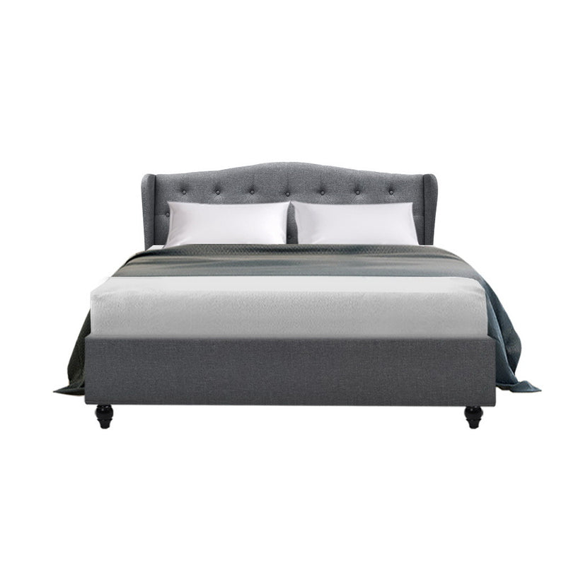 Artiss Pier Bed Frame Fabric - Grey Double