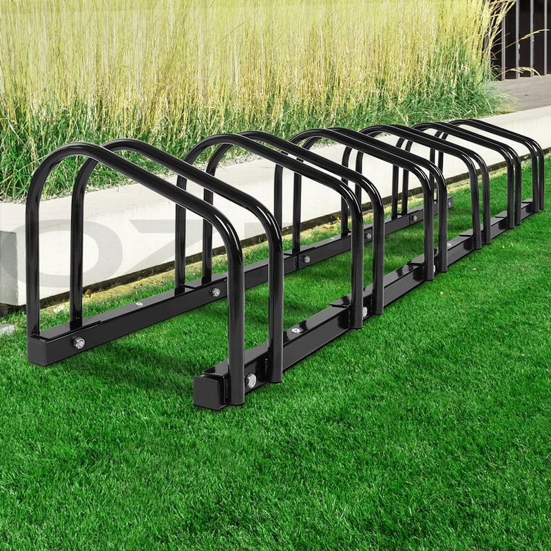 Portable Bike 6 Parking Rack Bicycle Instant Storage Stand - Black