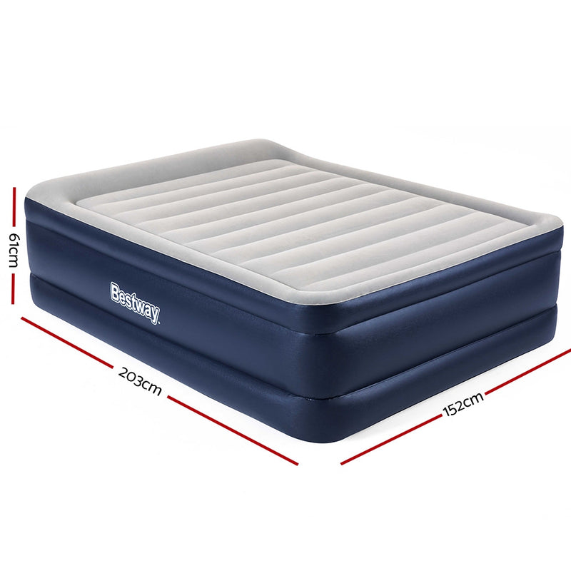 Bestway Queen Air Bed Inflatable Mattress Sleeping Mat Battery Built-in Pump