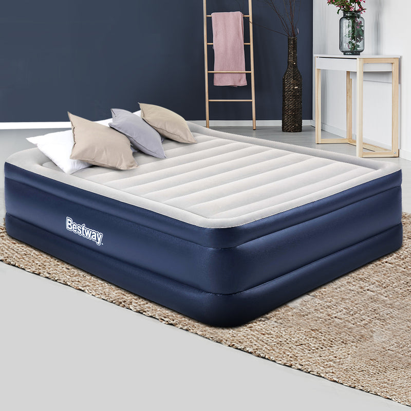 Bestway Queen Air Bed Inflatable Mattress Sleeping Mat Battery Built-in Pump