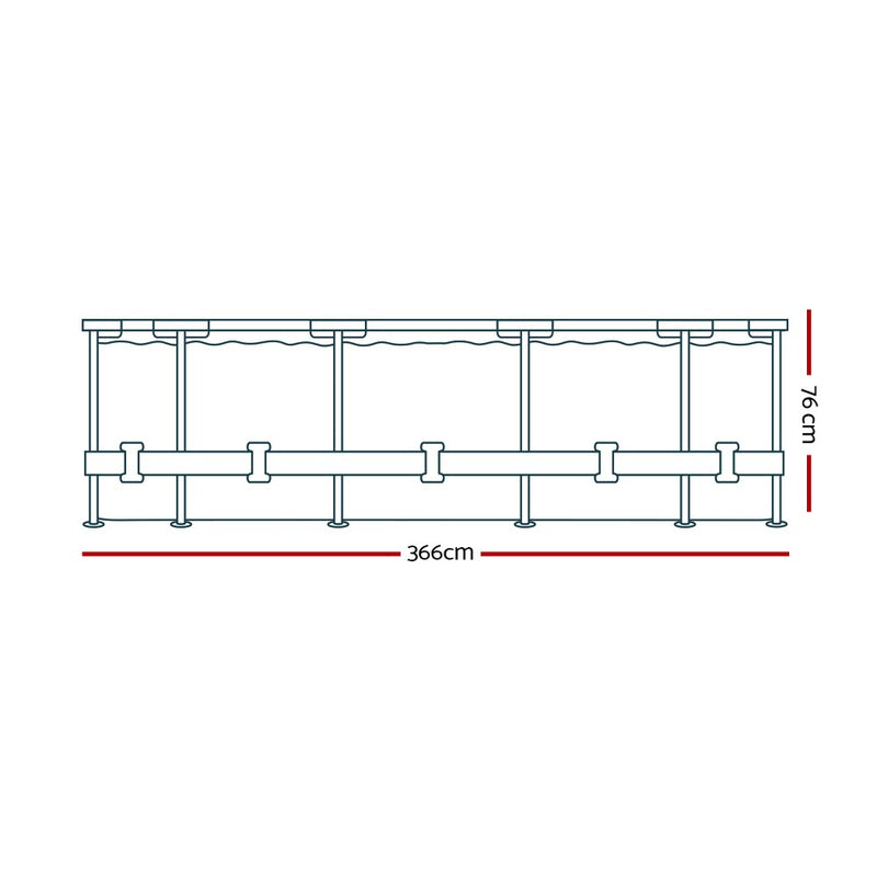 Bestway Swimming Pool Above Ground Pools Filter Pump 3.66M Power Steel Frame