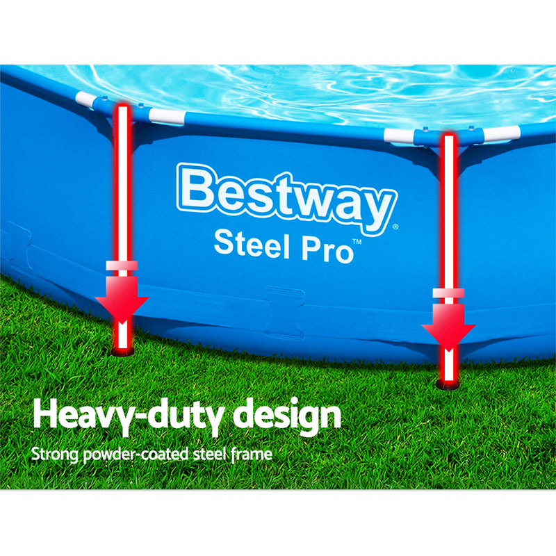 Bestway Swimming Pool Above Ground Filter Pump Steel Pro™ Frame Pools 3.69M