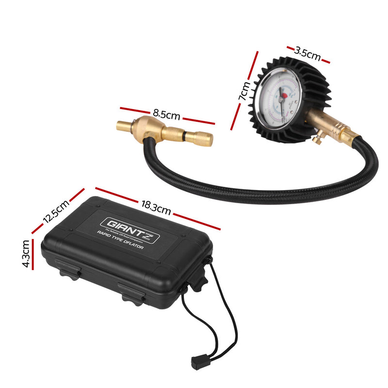 Giantz Tyre Deflater with Pressure Gauge Valve