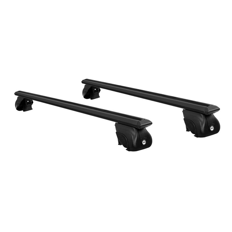 Universal Car Roof Rack Aluminium Cross Bars Adjustable 126cm Black Upgraded