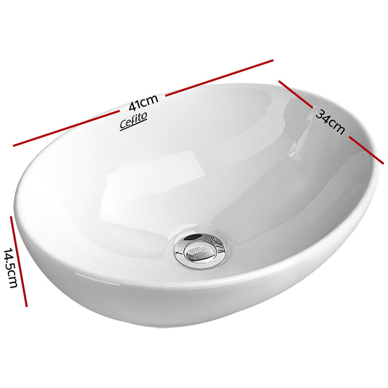 Cefito Ceramic Oval Sink Bowl - White