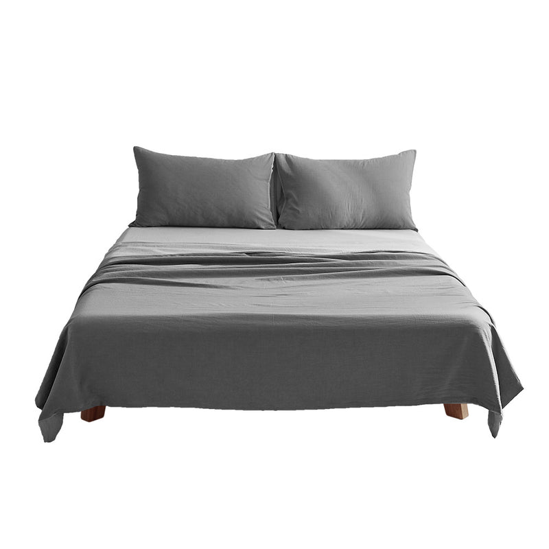 Cosy Club Sheet Set Bed Sheets Set Single Flat Cover Pillow Case Grey Inspired