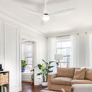 Devanti Ceiling Fan DC Motor LED Light Remote Control Ceiling Fans 52'' White