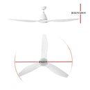 Devanti 64'' DC Motor Ceiling Fan With Light LED Remote Control Fans 3 Blades