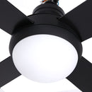 Devanti 52'' Ceiling Fan w/Light w/Remote Timer - Black