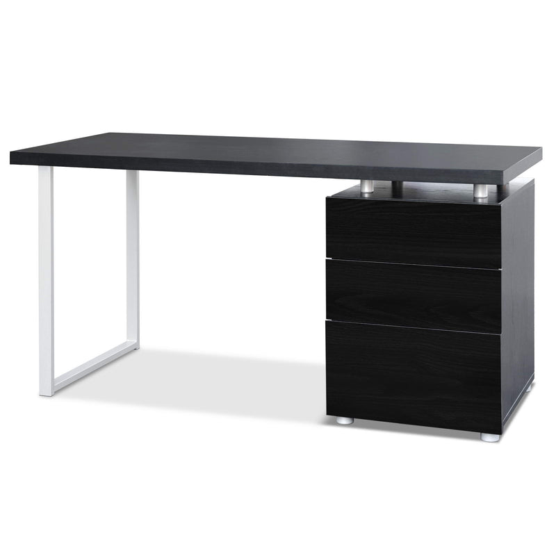 Artiss Metal Desk with 3 Drawers - Black