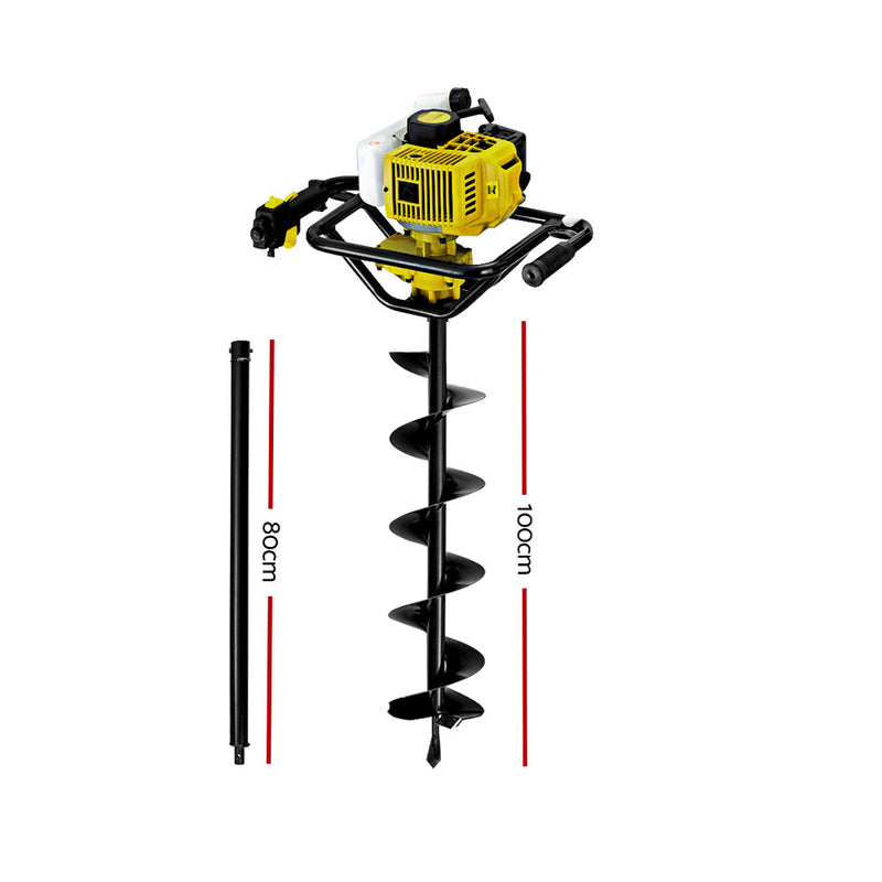 Giantz 92CC Petrol Post Hole Digger Auger Drill Borer Fence Earth Power 200mm