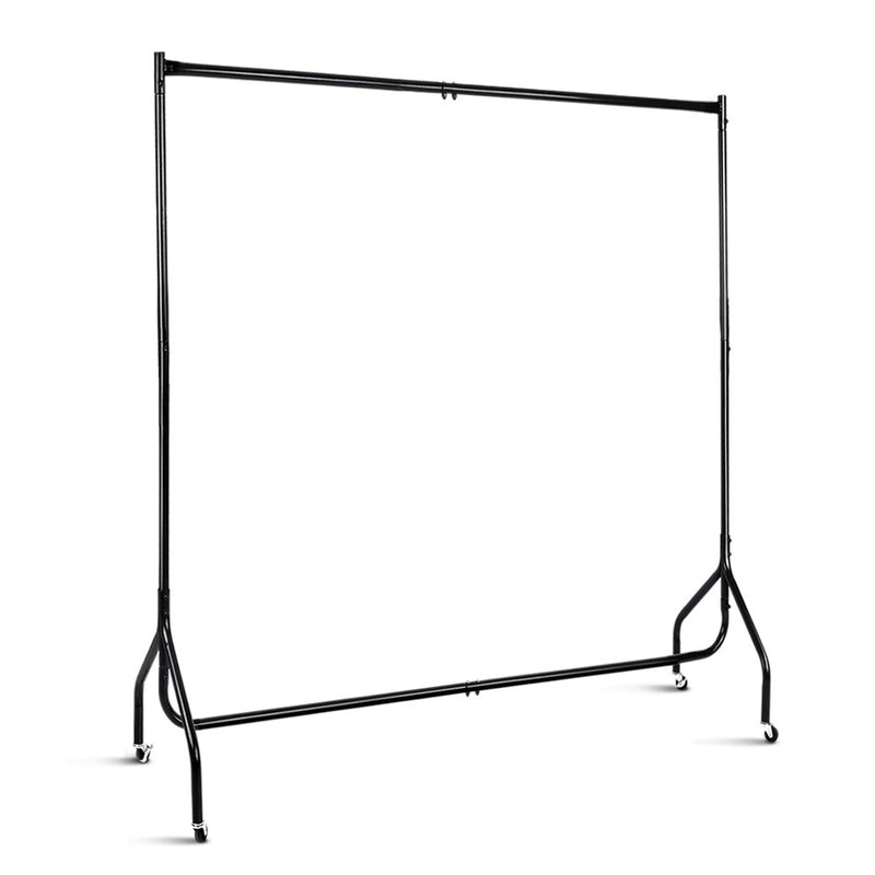 6FT Metal Garment Display Rail - Black