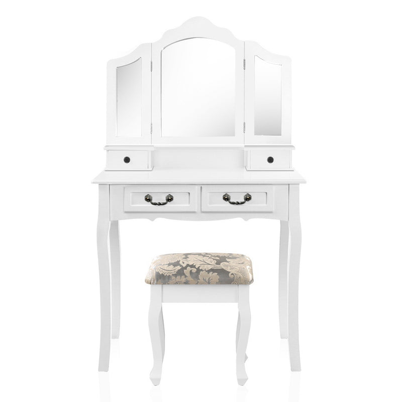 Artiss Dressing Table with Mirror - White