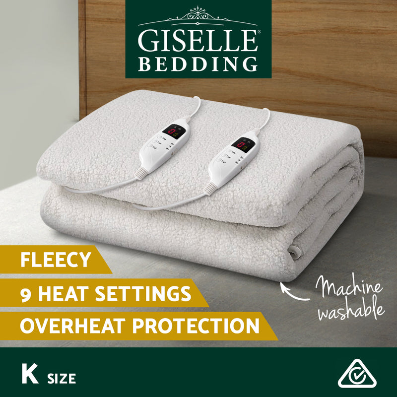 Giselle Bedding 9 Setting Fully Fitted Electric Blanket - King