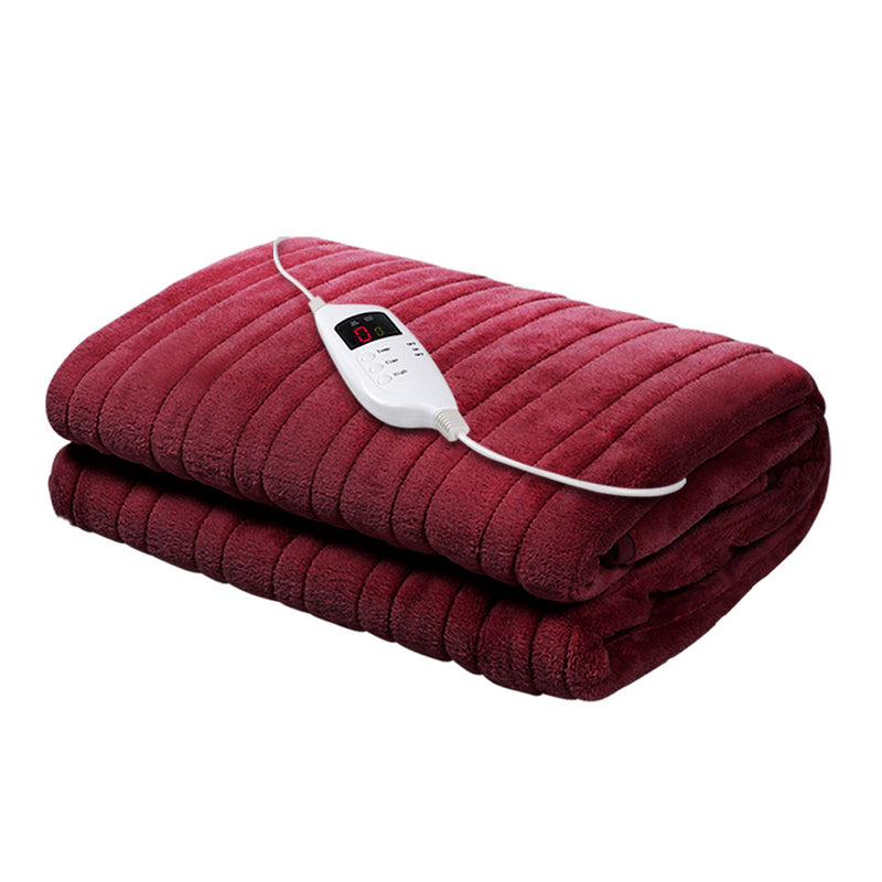 Giselle Bedding Electric Throw Blanket - Burgundy