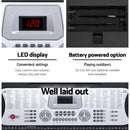 Alpha 61 Keys Electronic Piano Keyboard LED Electric Silver with Music Stand for Beginner