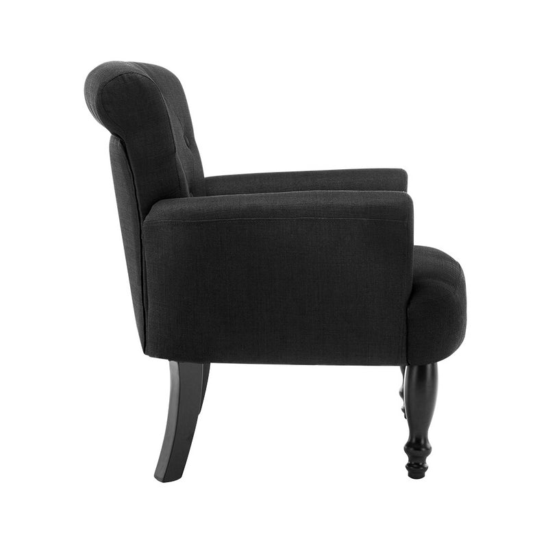 Artiss French Lorraine Chair Retro Wing - Black