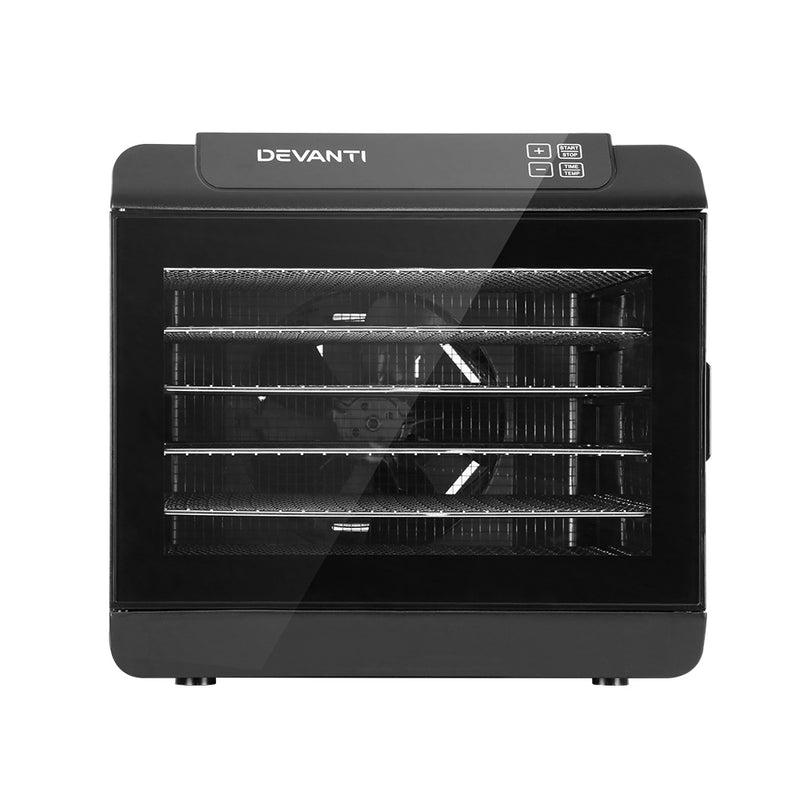 Devanti 6 Tray Food Dehydrators Commercial Beef Jerky Maker Fruit Dryer Black