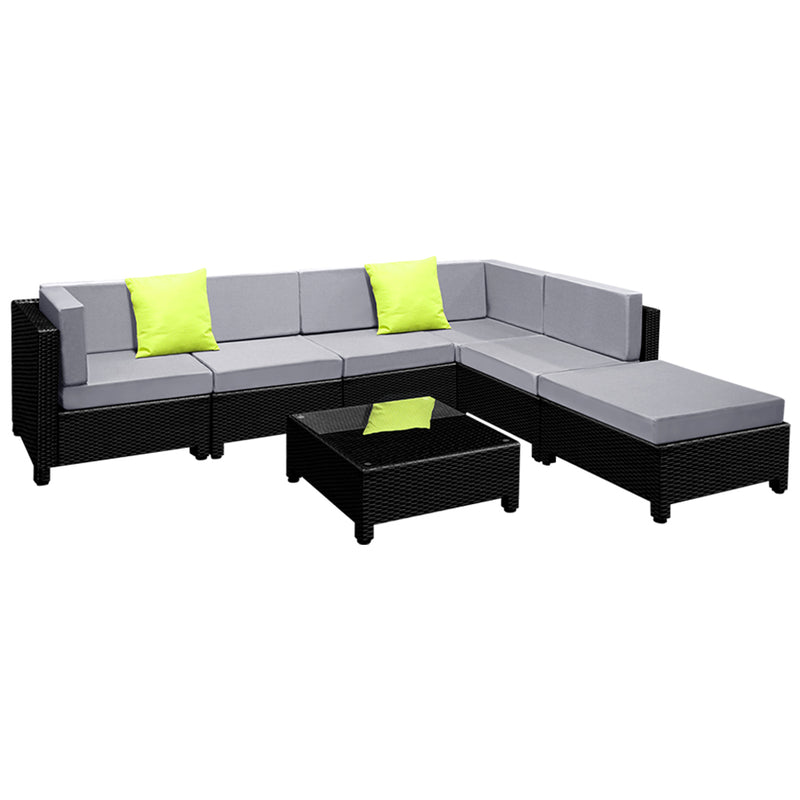 Gardeon 7PC Sofa Set Outdoor Furniture Lounge Setting Wicker Couches Garden Patio Pool