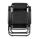 Gardeon Set of 2 Zero Gravity Chairs Reclining Outdoor Furniture Sun Lounge Folding Camping Lounger Black