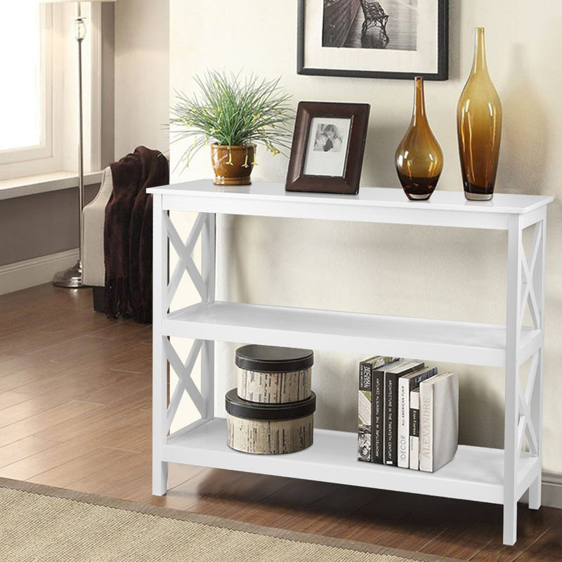 Artiss Wooden Storage Console Table - White