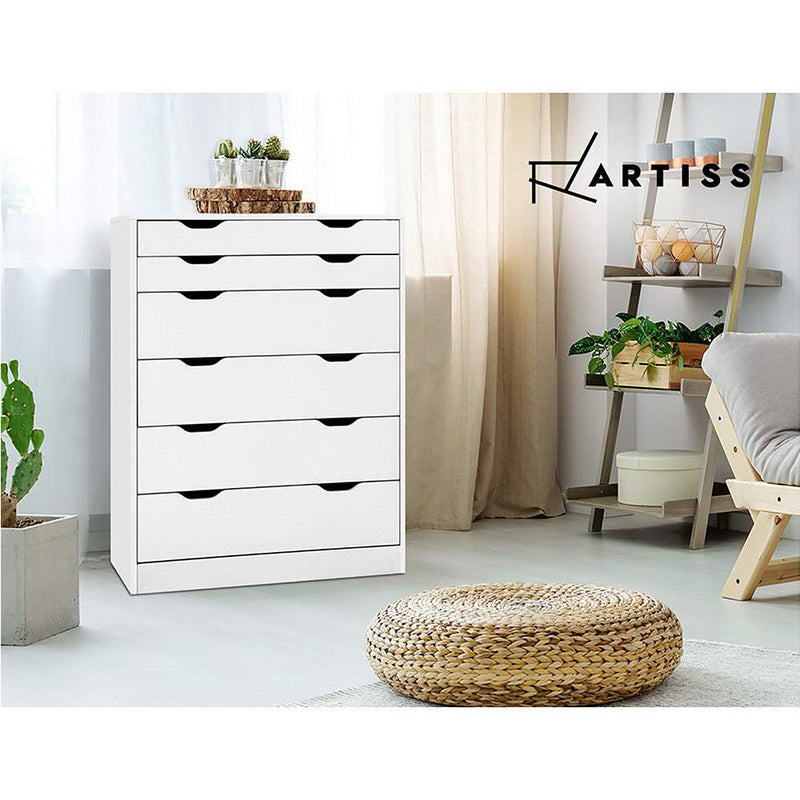 Artiss 6 Chest of Drawers Tallboy Cabinet Storage Dresser Table Bedroom Storage