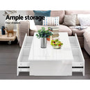 Artiss Modern Coffee Table 4 Storage Drawers High Gloss Living Room Furniture White
