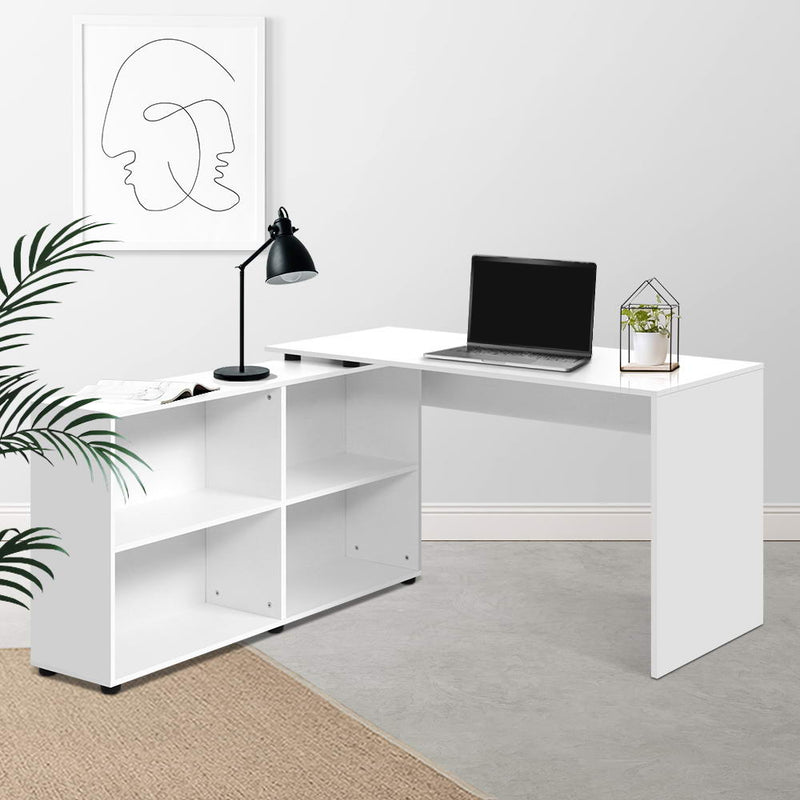 Artiss Office Computer Desk Corner Study Table Workstation Bookcase Storage