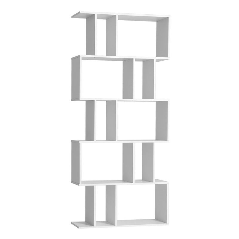 Artiss 5 Tier Bookshelf Display Shelf CD Cabinet Bookcase Stand Storage White