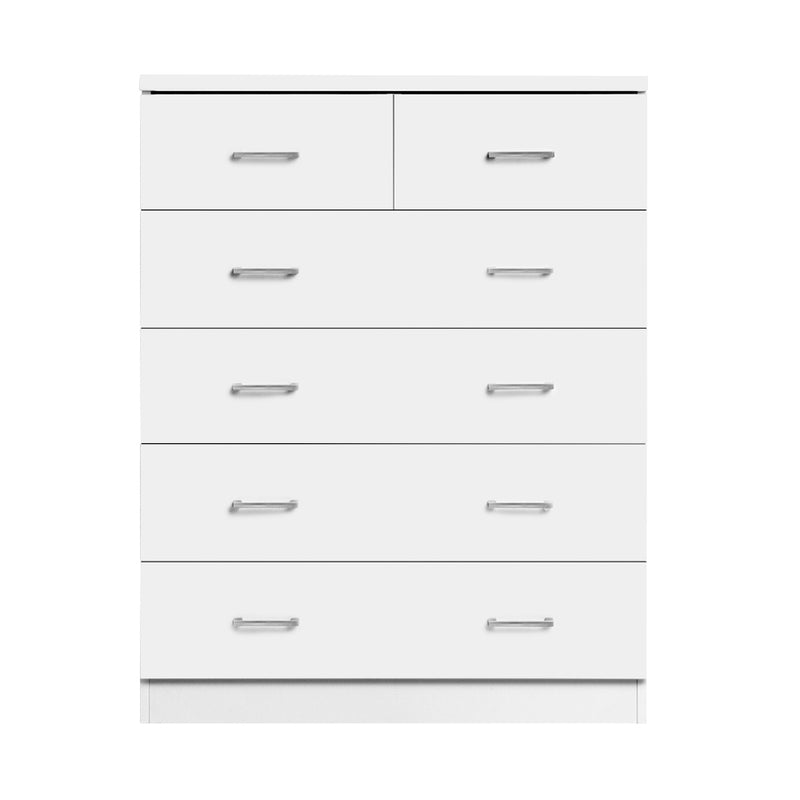 Artiss Tallboy Dresser Table 6 Chest of Drawers Cabinet Bedroom Storage White