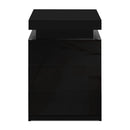 Artiss Bedside Tables Side Table 3 Drawers RGB LED High Gloss Nightstand Black