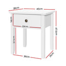 Bedside Tables Drawer Side Table Nightstand White Storage Cabinet White Lamp