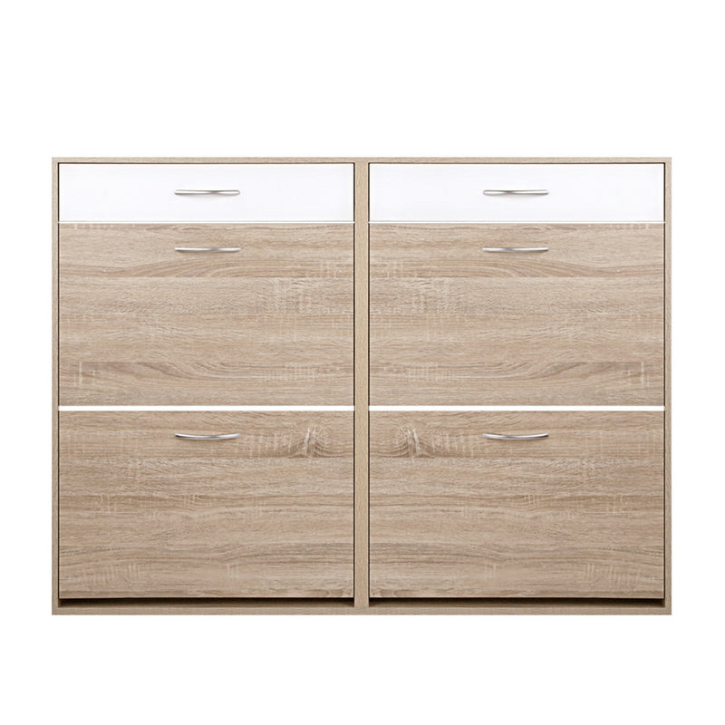 Artiss 2 Tier Shoe Cabinet - Wood