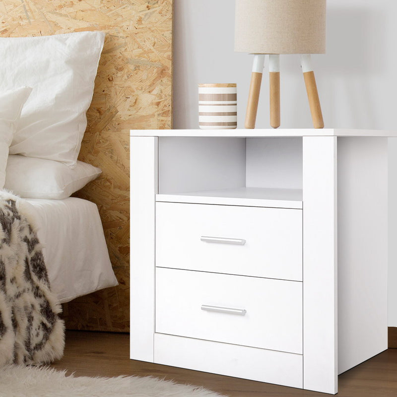 Artiss Bedside Tables Drawers Storage Cabinet Drawers Side Table White