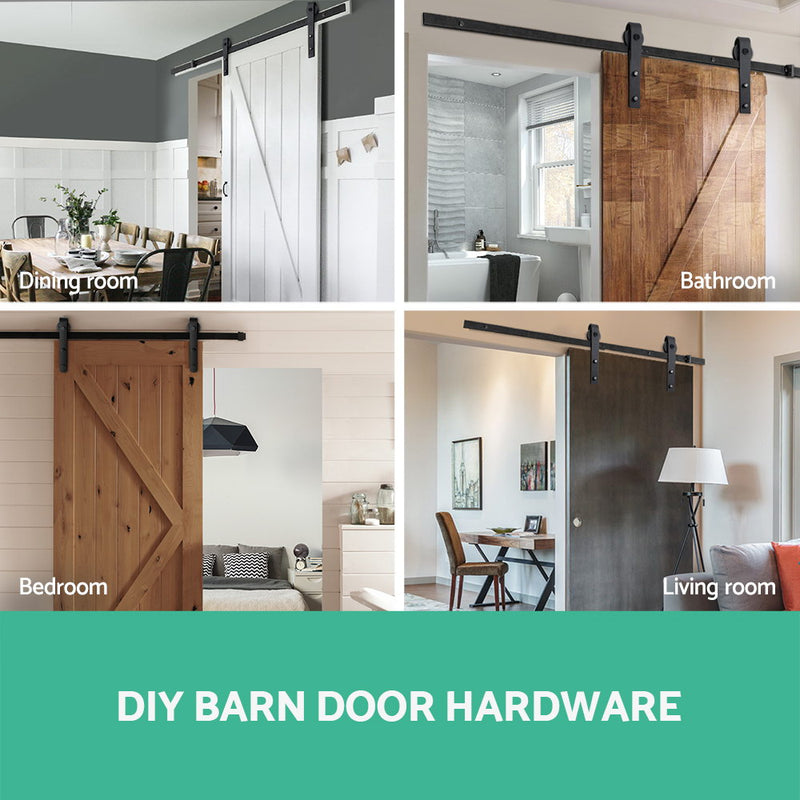 4M Sliding Barn Door Hardware - Black