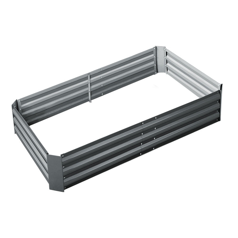 Green Fingers 150 x 90cm Galvanised Steel Garden Bed - Aliminium Grey